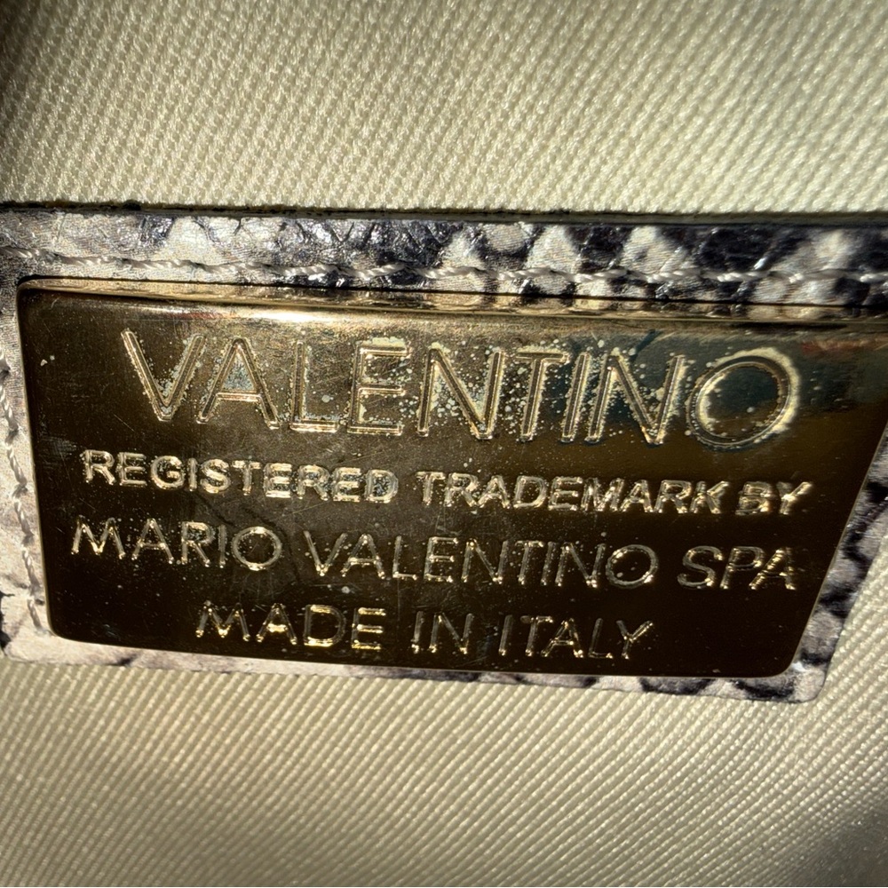 Mario Valentino Python Pattern Tote - Black And T… - image 3